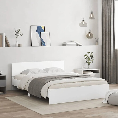 vidaXL Cadre de lit sans matelas blanc 140x190 cm