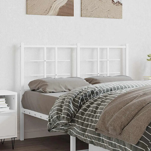 vidaXL Tête de lit de remplacement métal blanc 120 cm