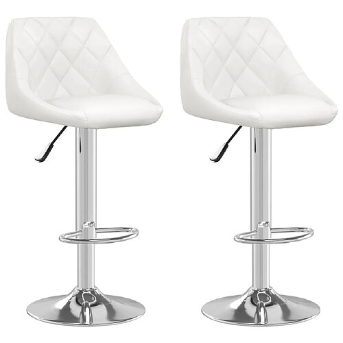Zmh Tabourets de bar lot de 2 - Blanc