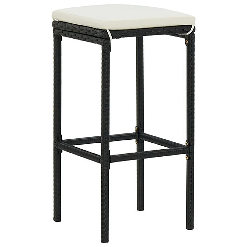 Zmh Tabourets de bar avec coussins lot de 4 - Noir