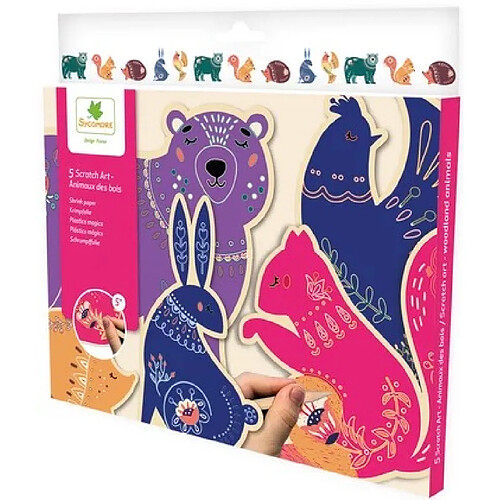 Au sycomore Coffret art scratch animaux