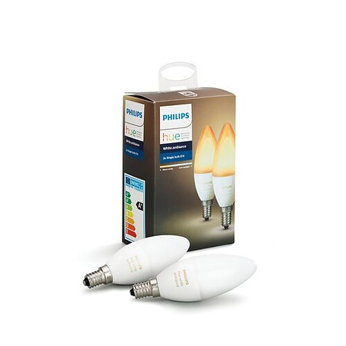 Philips Hue White Ambiance flamme 6W E14 x2 - Bluetooth