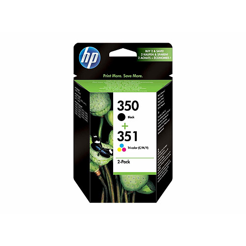 HP 350 / 351 - Pack de 2 cartouches  - Noir, Cyan, Magenta, Jaune