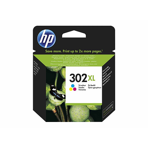 HP 302 - Cartouche d'encre F6U67AE - Cyan, Magenta, Jaune  - XL