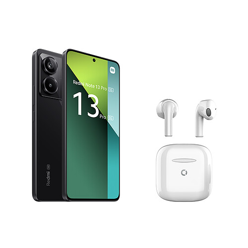 Xiaomi Redmi Note 13 Pro - 5G - 12/512 Go - Noir minuit + Echo Pods Air Blanc