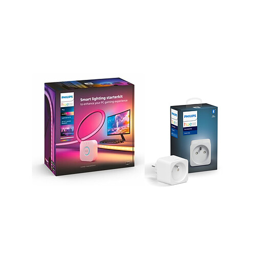 Philips Hue Kit de démarrage Lightstrip PC Hue Play Gradiant 24/27” + Pont de connexion Hue