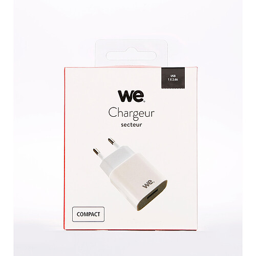WE Chargeur Adaptateur secteur USB de 2.4A pour Smartphone, Tablette, Périphérique WiFi, Consoles de Jeux -