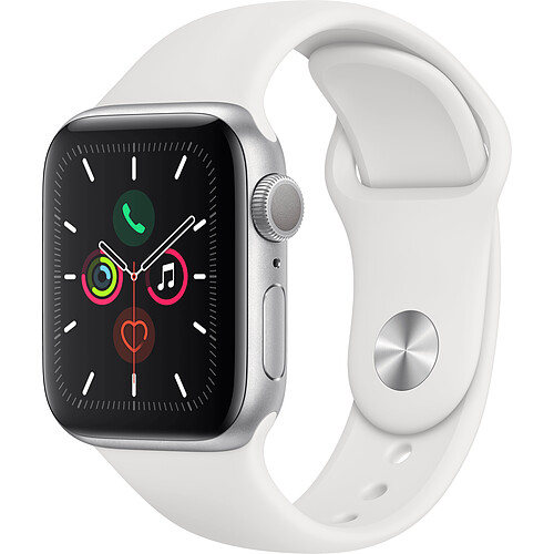 Apple Watch 5 - 40 - Alu argent / Bracelet Sport Blanc · Reconditionné
