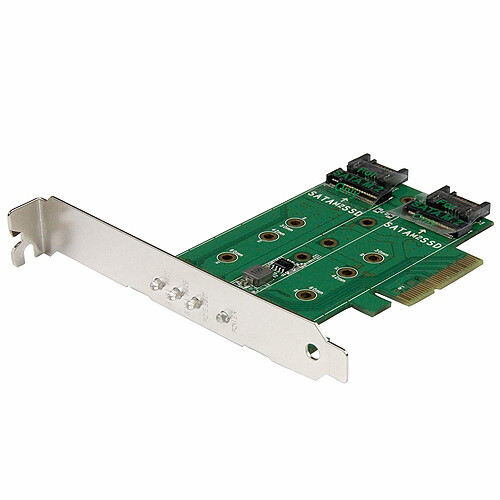 StarTech.com Adaptateur SSD M.2 NGFF à 3 ports - 1x M.2 PCIe (NVMe), 2x M.2 SATA III - PCIe 3.0