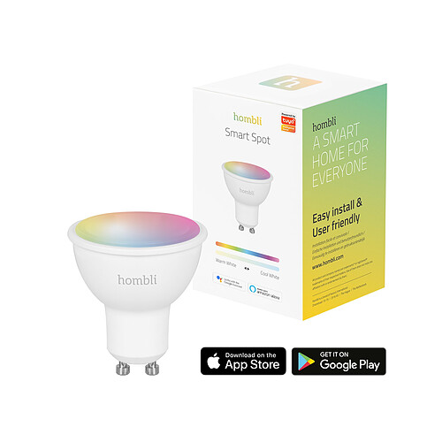 Hombli Spot connecté - LED4,5W GU10 - WiFi - RGB