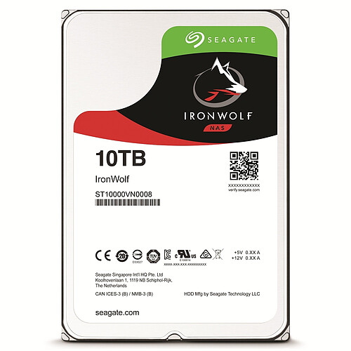 Seagate Technology IronWolf - 10 To - 3,5'' SATA III 6 Go/s - Cache 256 Mo