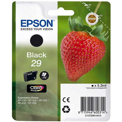 Epson Cartouche d'encre 29 Fraise - Noire Claria Home