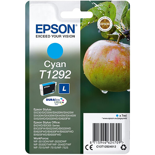 Epson C13T12924012 cartouche d'encre cyan ''POMME'' série T1292 authentique - DURABrite Ultra C