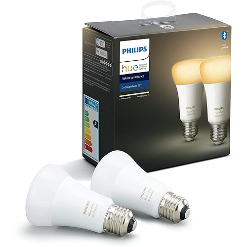 Philips White Ambiance 8.5W A60 E27 EUR x2