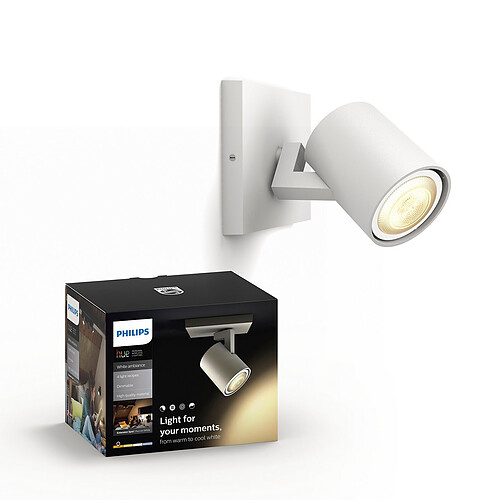 White Ambiance RUNNER Spot 1x5.5W extension - Blanc (télécommande non incluse) - Nécessite le pont de connexion Philips Hue