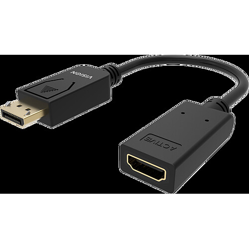 Vision TC-DPHDMI/BL câble vidéo et adaptateur HDMI Type A (Standard) DisplayPort Noir