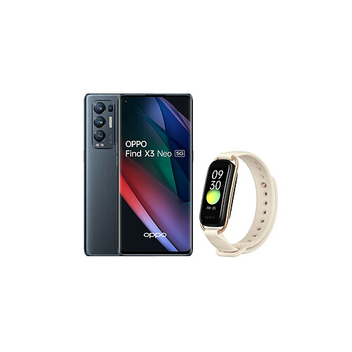 OPPO Find X3 Neo 5G - 256 Go - Noir + Band Style - Vanille