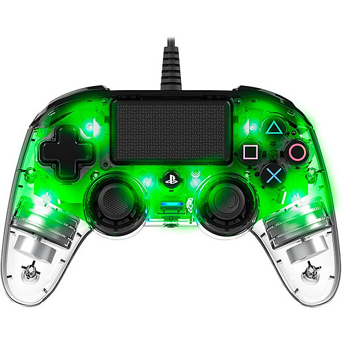 Nacon Manette filaire Officielle PS4 Compact Transparente VERT