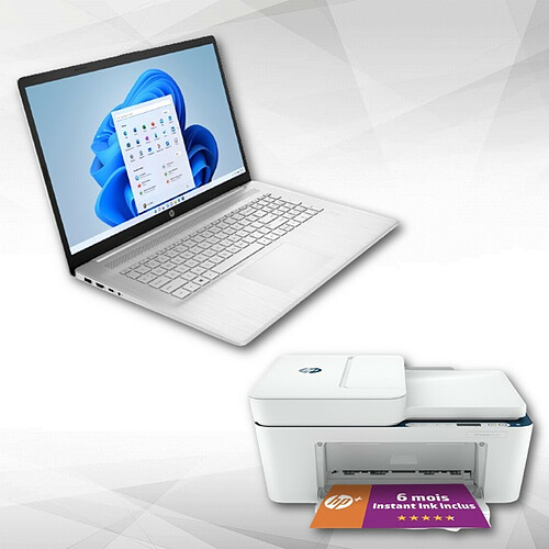 HP 17-cp0123nf + Deskjet 4130e - Imprimante Wi-fi tout-en-un Jet d'encre couleur Copie Scan