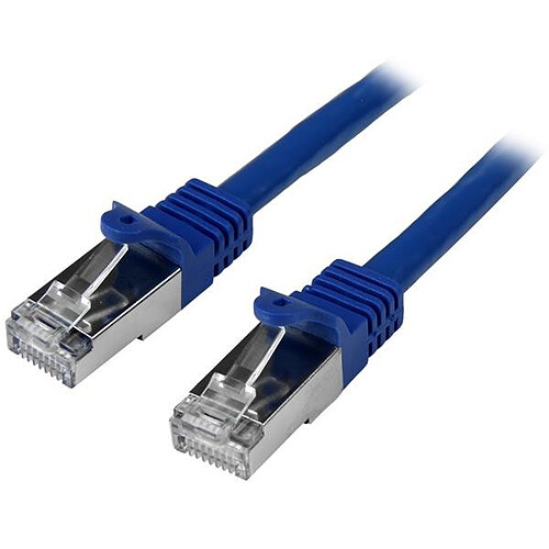 StarTech.com Câble réseau Cat6 blindé SFTP sans crochet de 50 cm - M/M - Bleu