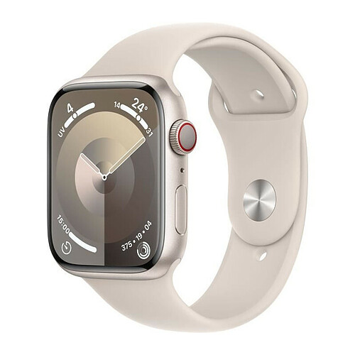 Apple Watch Series 9 GPS + Cellular 45 mm avec boîtier en aluminium Stellaire et bracelet sport Stellaire S/M