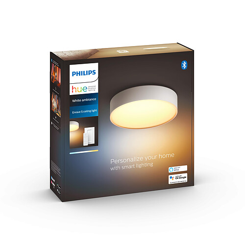 Philips Hue Plafonnier connecté ENRAVE S - Blanc - White Ambiance