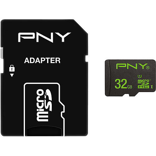 PNY Performance 50MB/s UHS-I U1 Class 10 32 Go + adaptateur