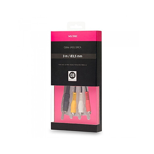 Câble Jack 3,5mm mâle/3 RCA 1,5m mâle D2 Diffusion