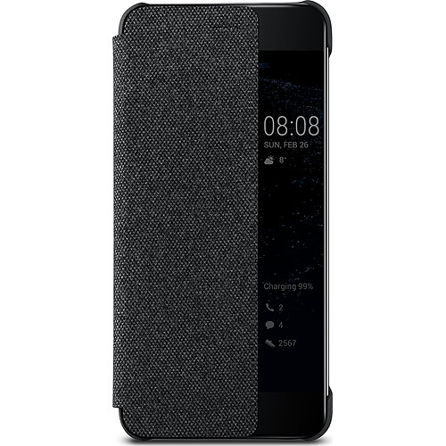 Etui folio gris foncé et noir pour Huawei P10