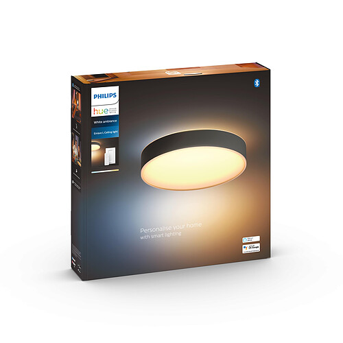 Philips Hue Plafonnier connecté ENRAVE L - Noir - White Ambiance