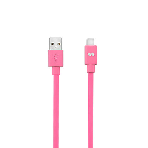 WE Câble Plat USB-C vers USB 1m pour Samsung S8/S9/S10, MacBook Pro, Google Pixel/Chromebook, Huawei P20/P30 Xiaomi - Fuschia