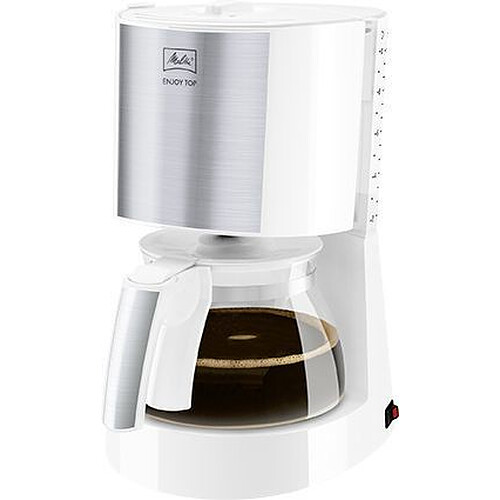 Melitta CAFETIÈRE ENJOY TOP GLASS BLANC-ACIER BROSSÉ