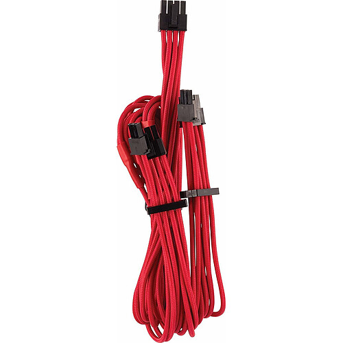 Corsair PCI-E 6+2 broches, connecteur double - 2 x 650 mm- rouge