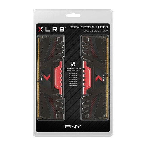 PNY XLR8 - 16Go (2x 8Go) DDR4 3200 MHz CL16 - Noir/Rouge