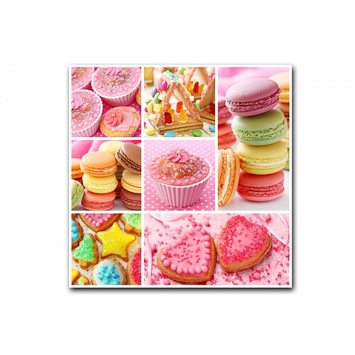 DECLIKTABLEAU Tableau Gourmand Multicolore Cupcakes 60X60 cm