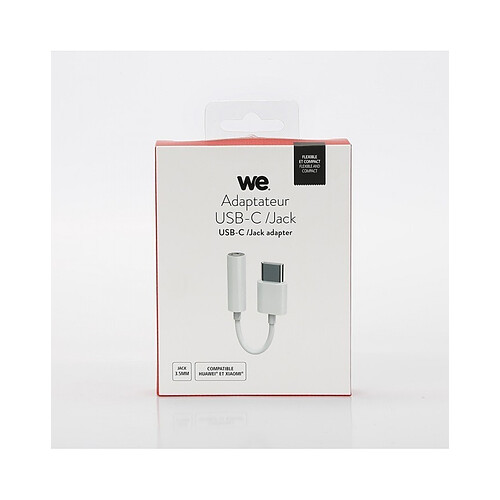 We Adaptateur USB-C/jack 3.5mm femelle - blanc