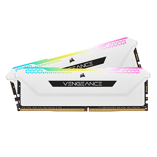 Corsair Vengeance RGB PRO SL - 2 x 16 Go - DDR4 3200 MHz C16 - Blanc