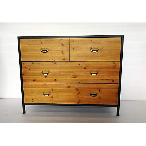 3S. x Home Commode industrielle bois et métal IRVIN