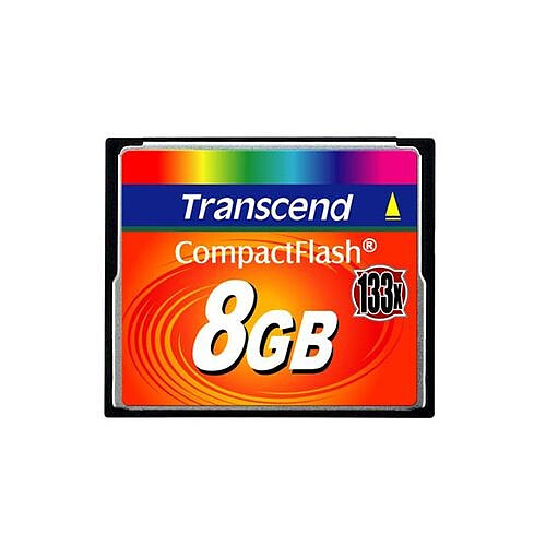 Transcend Carte Mémoire CompactFlash - 8 Go - High Speed 133X - TS8GCF133