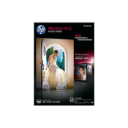 Papier photo A4 brillant HP Premium Plus - 20 feuilles