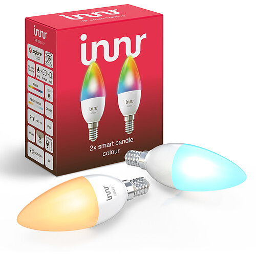 Innr Ampoule connectée E14 - ZigBee 3.0 - RGB - Pack de 2 ampoules