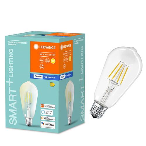 Ledvance Ampoule connectée Smart+ Bluetooth EDISON FIL  60W E27 - Puissance variable