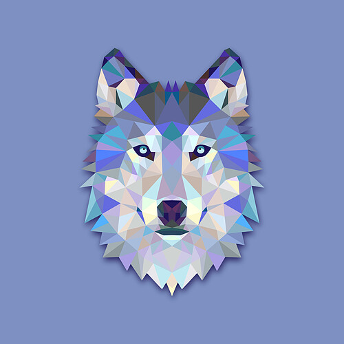 DECLIKTABLEAU Tableau Animal Design Blue Wolf 50x50