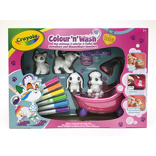 Crayola Color'N'Wash pets - Mes Animaux à Colorier - Coffret