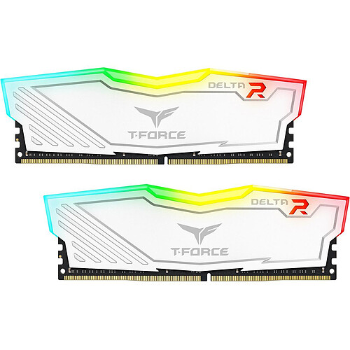 T-Force Delta RGB - 2 x 16 Go - DDR4 3200 MHz CL 16 - Blanc