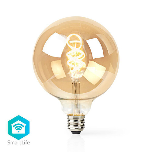 NEDIS Ampoule à Filament LED Blanc Chaud à Blanc Froid Wi-Fi - Torsadée - E27 - G125 - 5,5 W - 350 lm