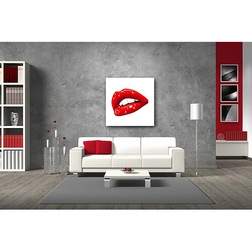 DECLIKTABLEAU Tableau Pop Bouche Rouge Lady 50X50 cm