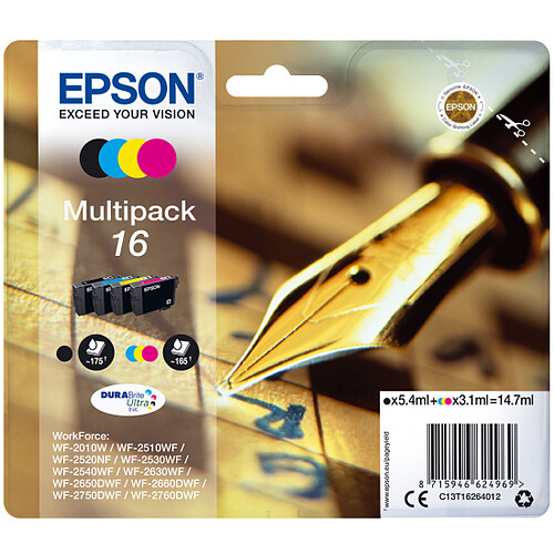 Epson Stylo Plume - Multipack 16 - Noir, Cyan, Magenta, Jaune