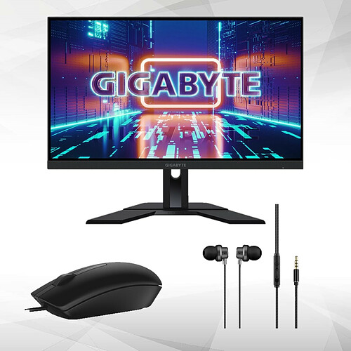 Gigabyte 28" LED - M28U + Souris MS116 + Ecouteurs KORP HELIUM Noir