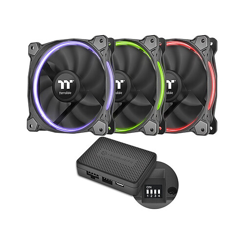 Thermaltake Pack 3 ventilateurs + controleur Riing 12 RGB Premium